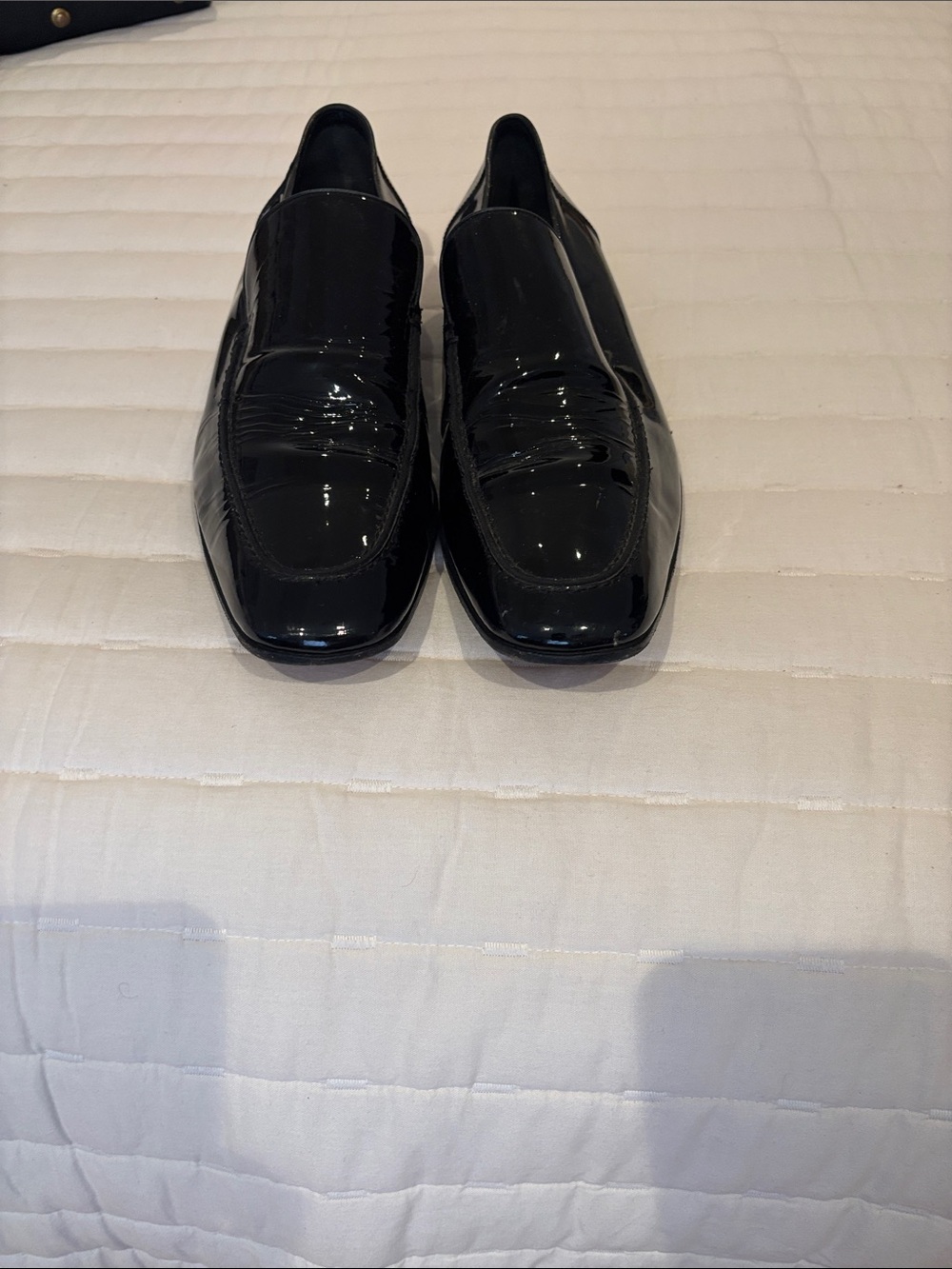 Gucci Black Patent Leather Slip-On Loafers